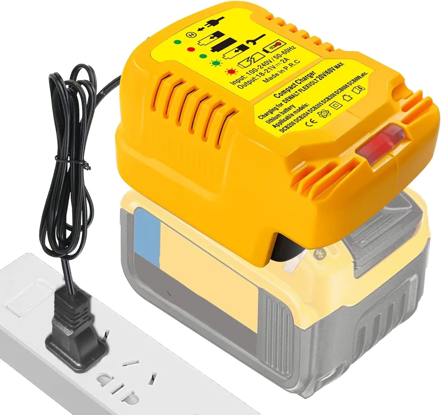 Mini caricabatteria portatile caricabatteria da auto per stazione caricabatteria al litio Dewalt 18V 20V DCB206 DCB204 DCB181 DCB182 DCB200