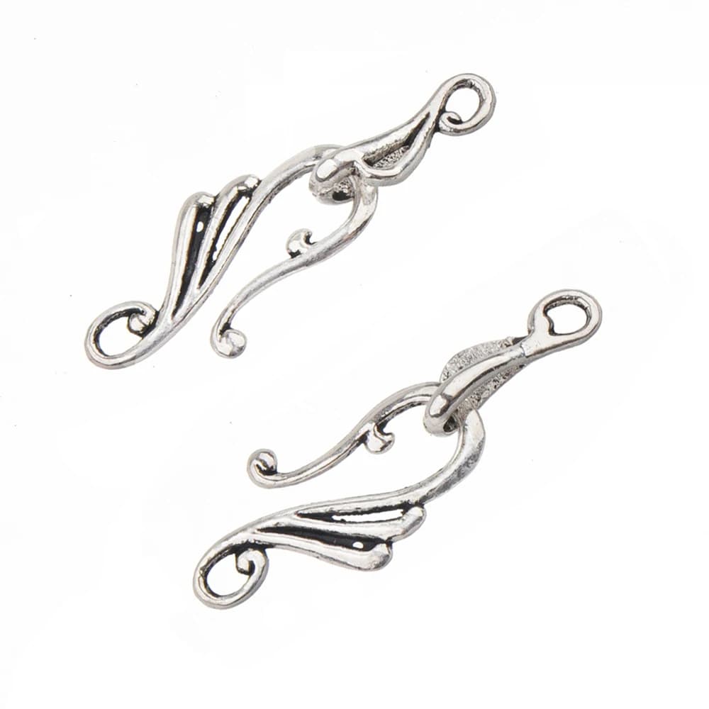 40 set di chiusure a gancio in lega d'argento per bigiotteria, bracciali, collane e accessori fai da te per artigianato