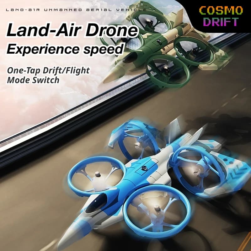 YF07 Land Air 2 in 1 RC Drone Stunt Drift Veicolo volante Flip Lunga resistenza Aereo telecomandato Giocattolo Regalo per ragazzi Bambini