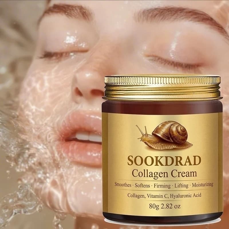 Crema al Collagene con Collagene, Vitamina C e Acido Ialuronico, Liscia e Morbida, Viso Collo Corpo, Unisex, 80g/2.82oz, Per Tutti i Tipi di Pelle, Uso Quotidiano
