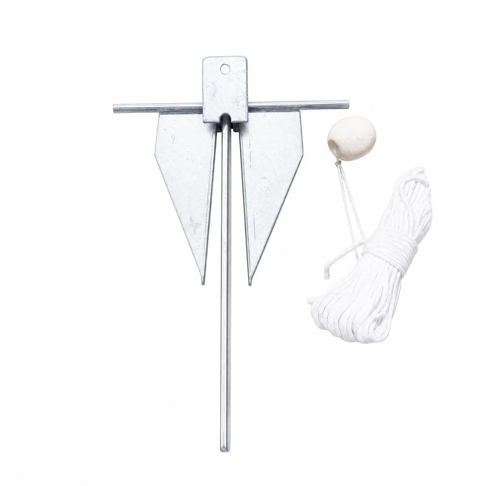 Complete Galvanized Boat Anchor Set with Nylon Rope and Buoy for Small Boat Fishing Drift