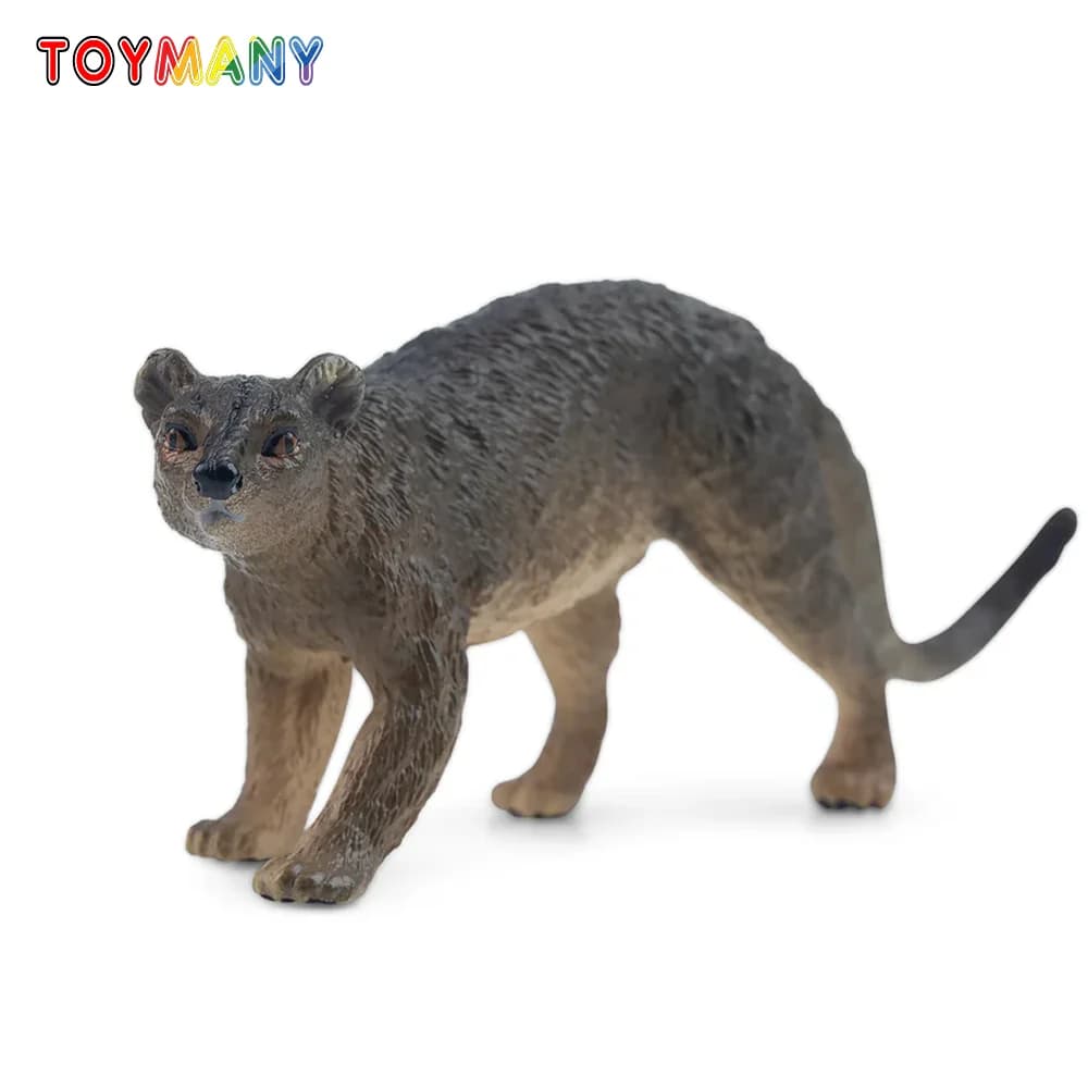Toymany Simulazione Fossa Madagascar Modello Animale Giocattolo Mini Figure Bambole Action Figurine Giocattoli Regalo per Bambini Decorazione Torta
