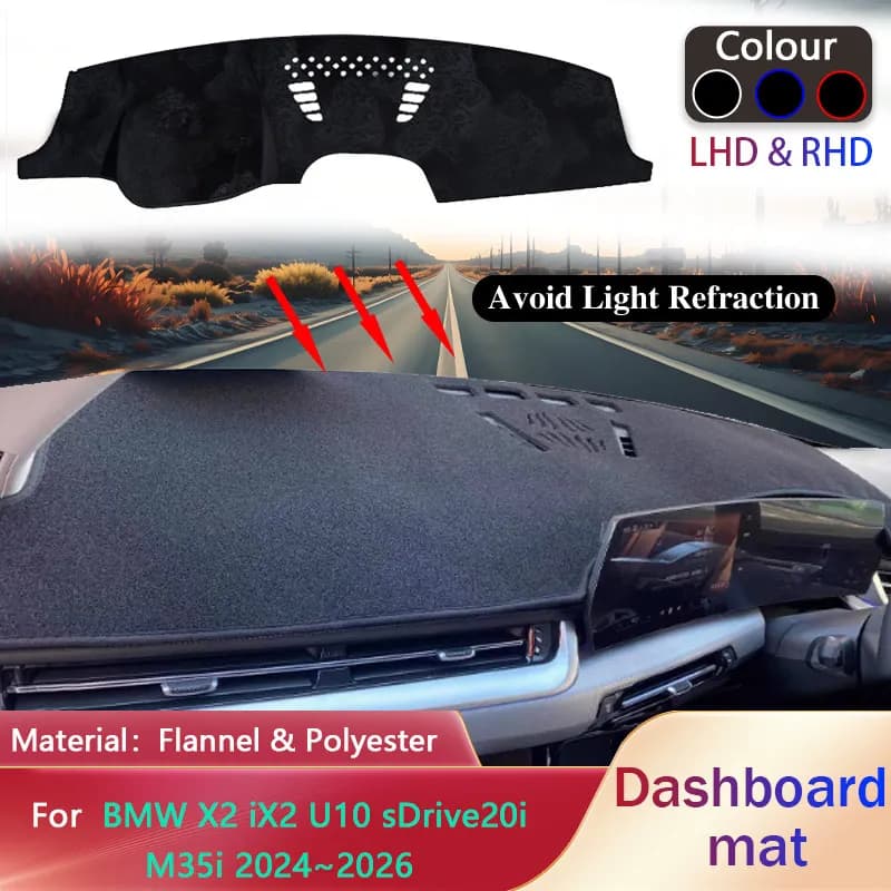 Auto Dashboard Cover Pad for BMW X2 iX2 U10 X1 ix1 U11 M35i 2024 ~ 2026 Fodera Anti-Slip Zerbino Sunshade Dash Zerbino Carpet Carpet Accessories