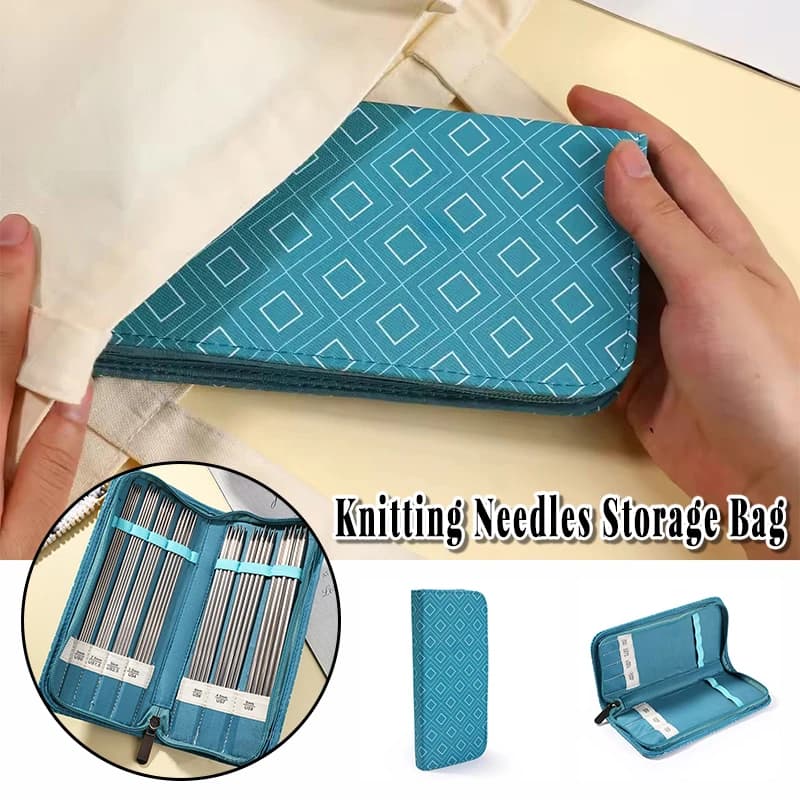 1PC Needle Storage Bag With Diamond Grid Needle Free Bag For Carrying Sweaters Needle Knitting Needle Bag Storage Bag