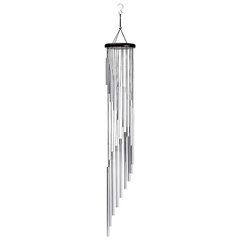 AEE4-Wind Chime, Garden Chime 18 Silver Metal Tubes And Hooks For Patio Outdoor Decoration Home Decoration