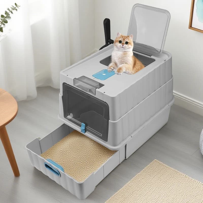 Lettiera per Gatti Extra Large Completamente Chiusa, Anti-Schizzi, Speciale per la Pulizia, Toilette per Gatti