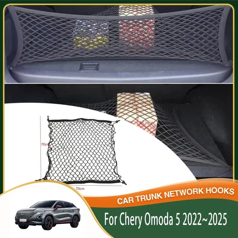 Borsa portaoggetti per bagagliaio dell'auto per Chirey Chery ododa 5 C5 Fownix FX 2022 ~ 2025 Organizer per bagagliaio posteriore reti elastiche per bagagli accessori per auto
