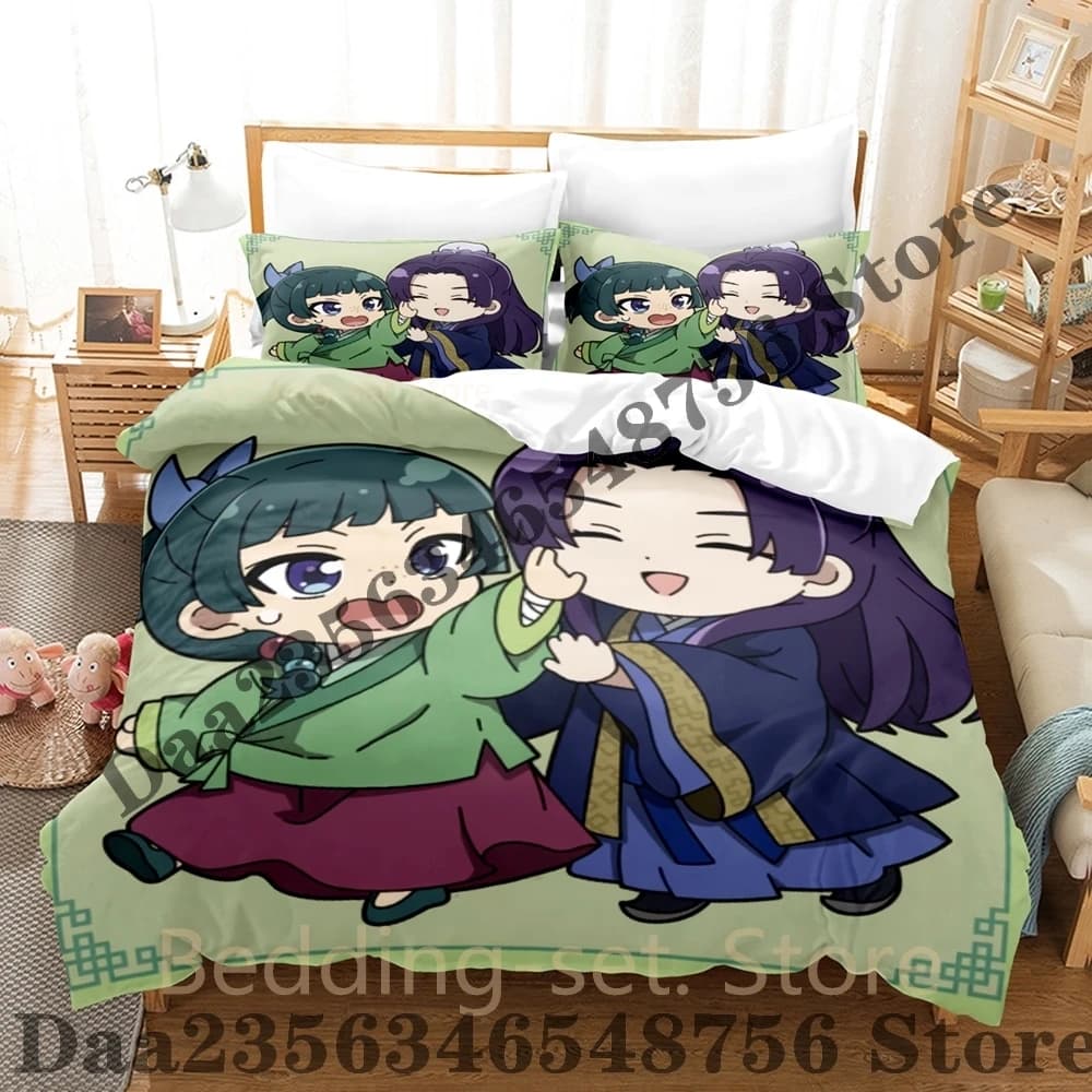 Kawaii The Apothecary Diaries Bedding Set Single Twin Full Queen King Size Bed Set Bedroom Duvetcover Sets Anime Bed Sheet Set