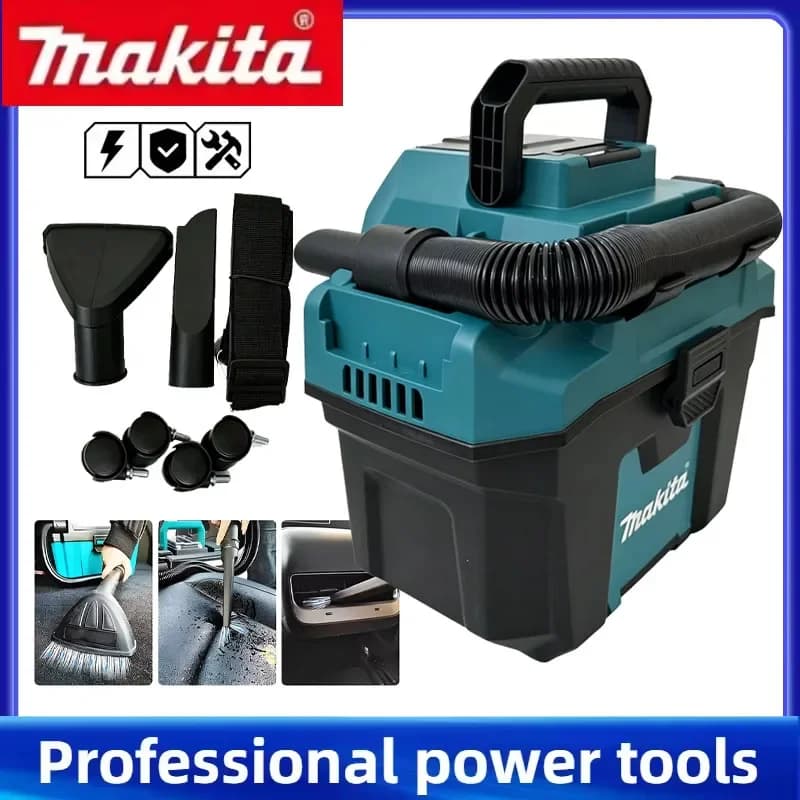 Makita 18V Brushless Cordless Drum Vacuum Cleaner Multifunctional Dust Extractor Dust Collector Powerful Suction Barrel Cleaning