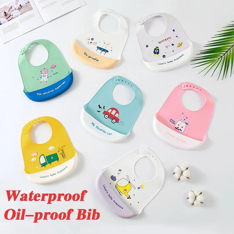 Bavaglini carini bavaglino in Silicone impermeabile neonato bambino alimentazione Saliva asciugamano cartone animato regolabile grembiule per bambini con sciarpa tascabile