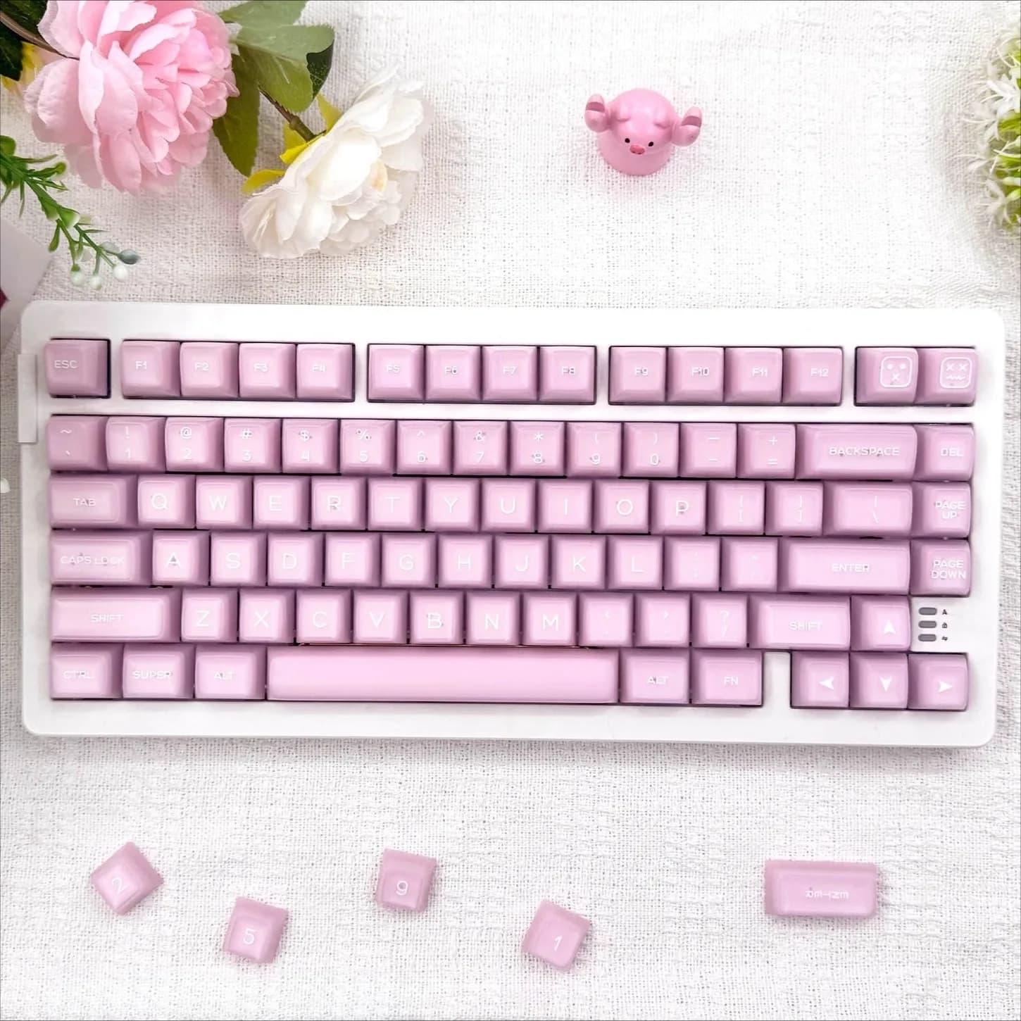 Portachiavi Taohua Jade SA PC 142 Bellissimi Keycaps Adatti per Tastiera Meccanica Wooting con Switch Magnetici