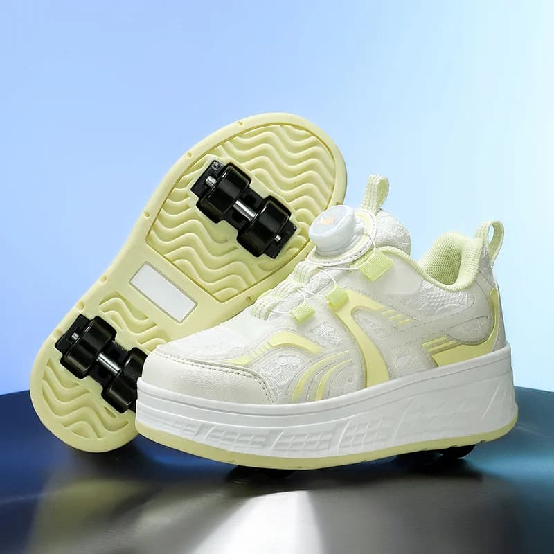 Scarpe da Pattinaggio per Bambini Ultra-Leggere, Sneakers con 4 Ruote per Ragazzi e Ragazze, per Sport e Attività all'Aperto