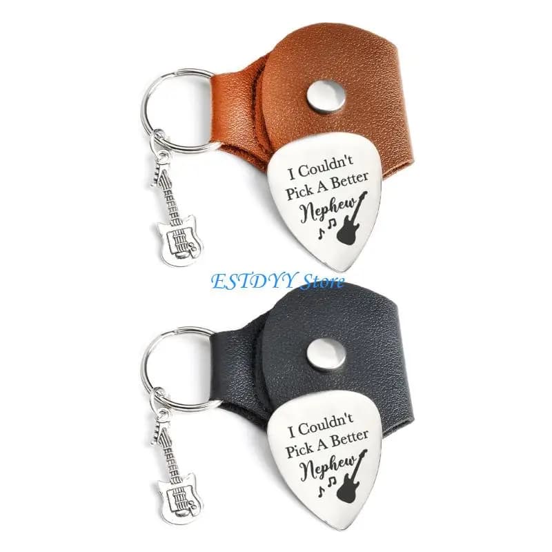 G6DE Plettri per chitarra in pelle e metallo Collezione regalo per le feste Design per festival Uso professionale e per
