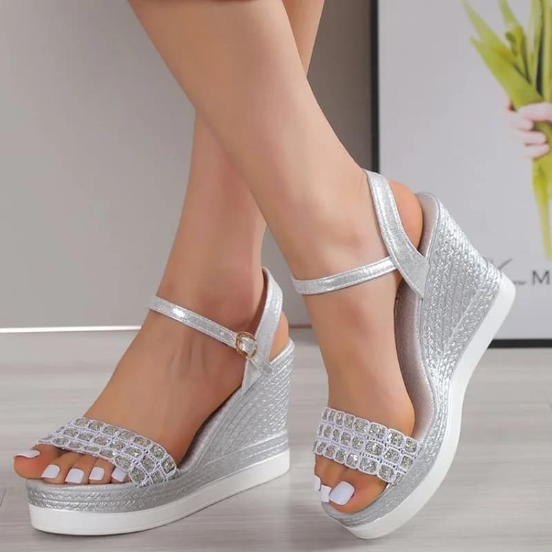 Sandali con Zeppa da Donna 2026 Estivi con Tacco Alto, Eleganti Scarpe da Spiaggia