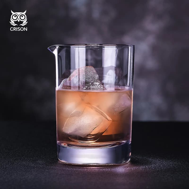 CRISON Shaker per cocktail in cristallo, shaker per cocktail professionale in vetro da whisky, shaker da bar