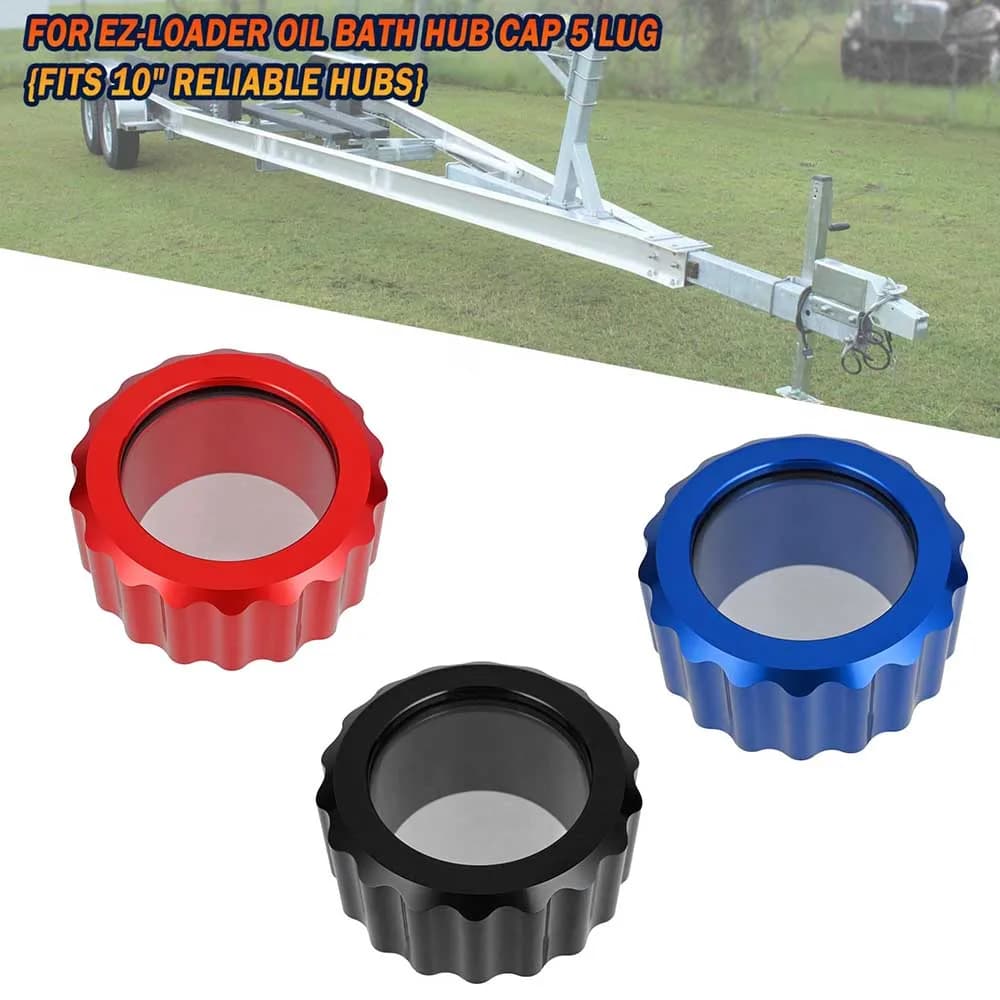 Oil Bath Hub Cap For EZ-LOADER Fits 10' 5 LUG Hubs and Drums Threaded Aluminum Oil Bath Cap with O-Ring 250-034388