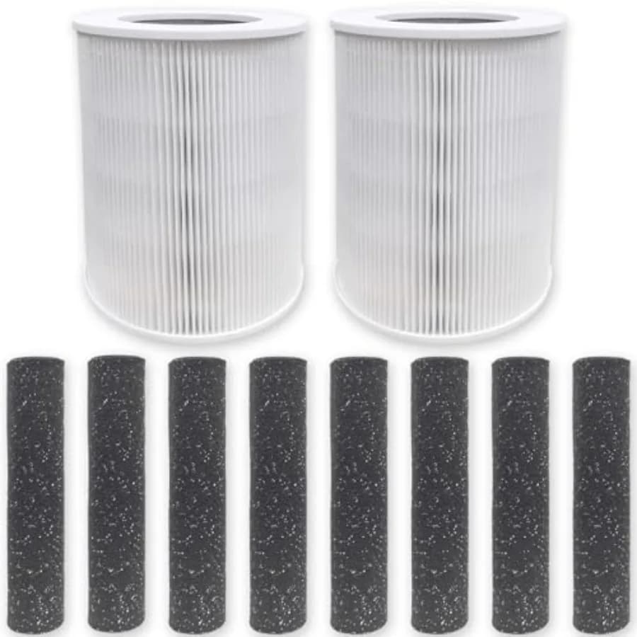 Filtro dell'aria di ricambio compatibile con purificatore d'aria Hunter HP 670 - True HEPA + carbone attivo Combo 2 HEPA + 8 carbone - Adatto