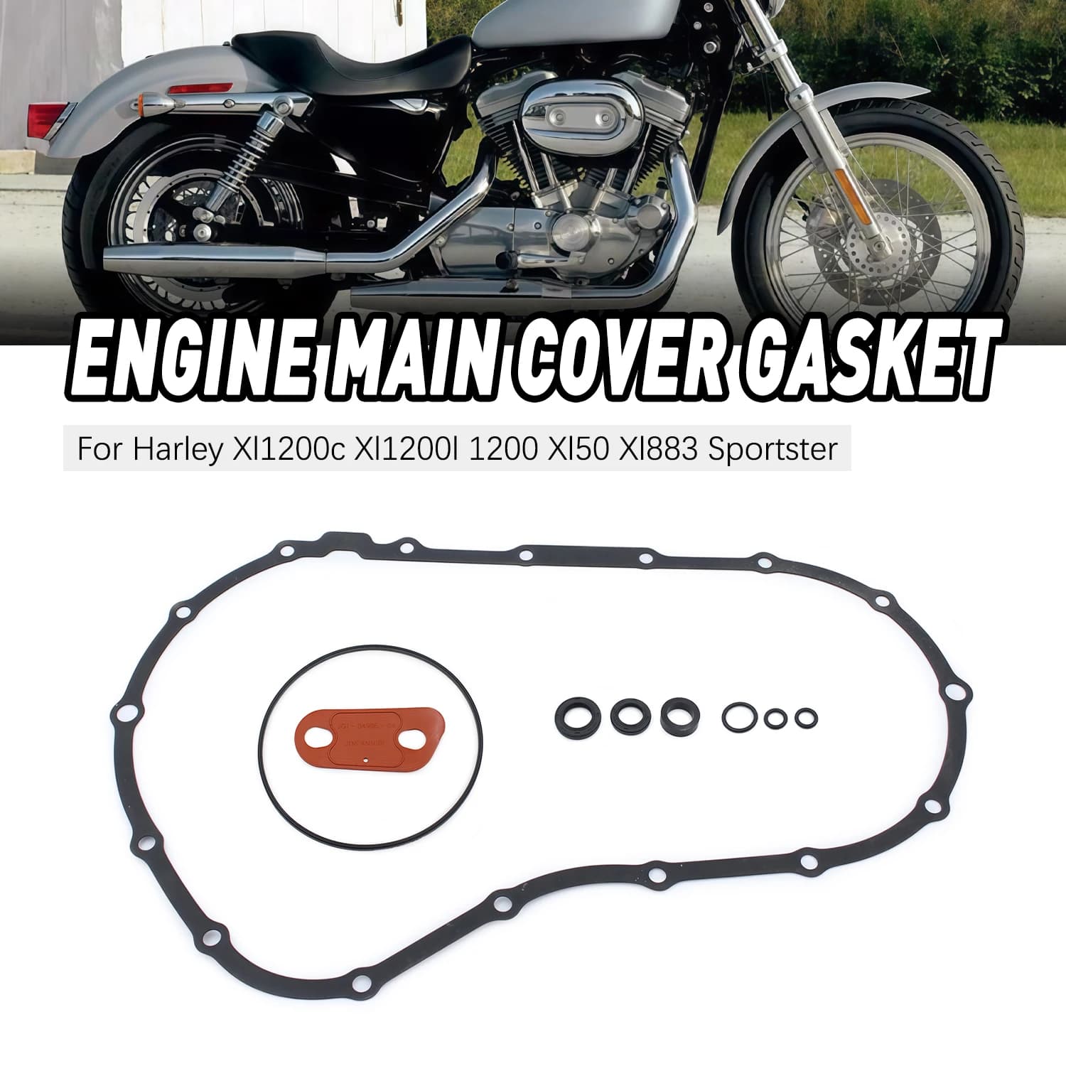 Kit per Harley Davidson Sportster XL50 XL883 XLH1200C S Coperchio motore moto Set guarnizioni testata Guarnizione principale motore