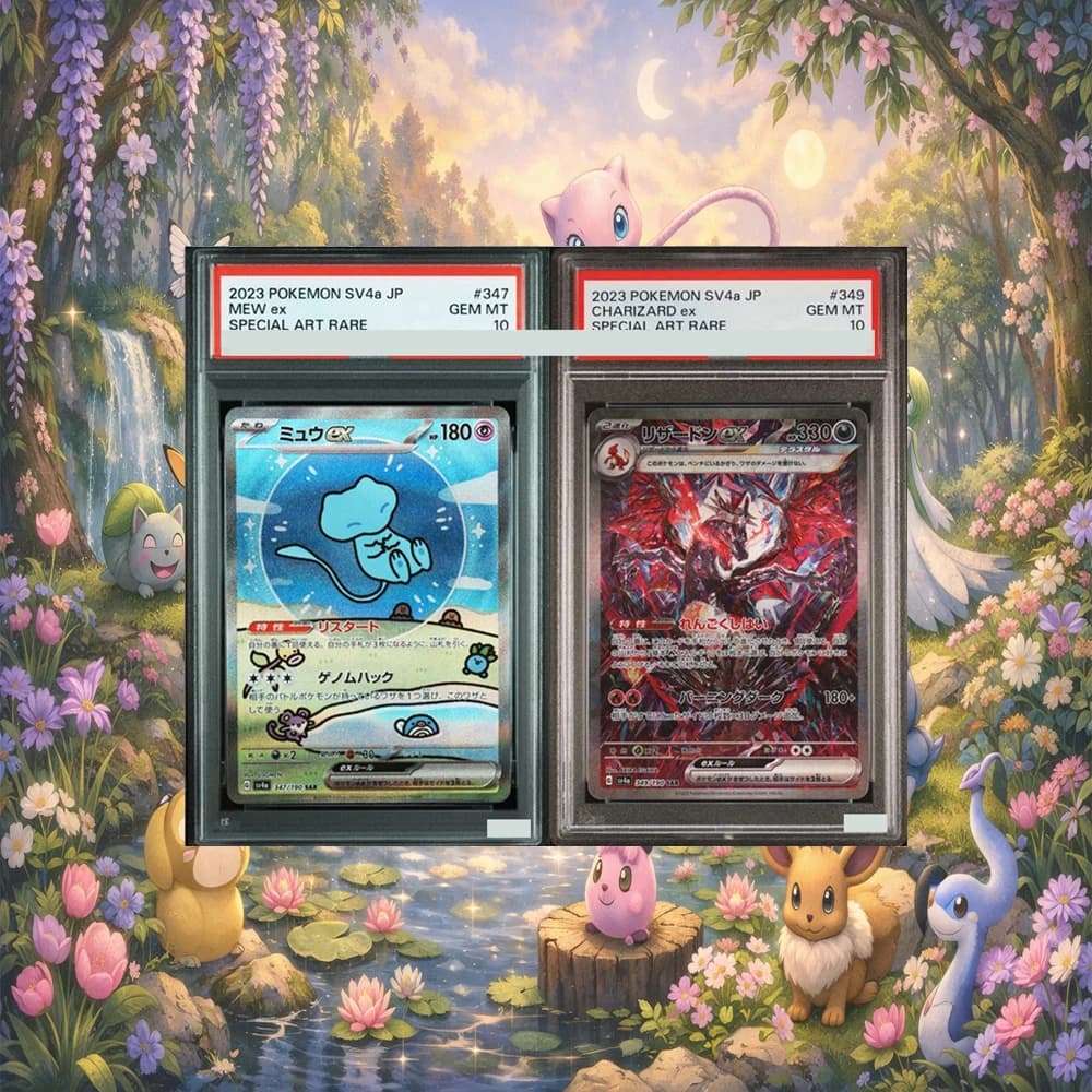 SV4a JP Mew Ex Charizard Ex Special Art Rare DIY Proxy PTCG Graded Collection Card GEM MT 10 Carte Etichette Olografiche Regalo per Bambini