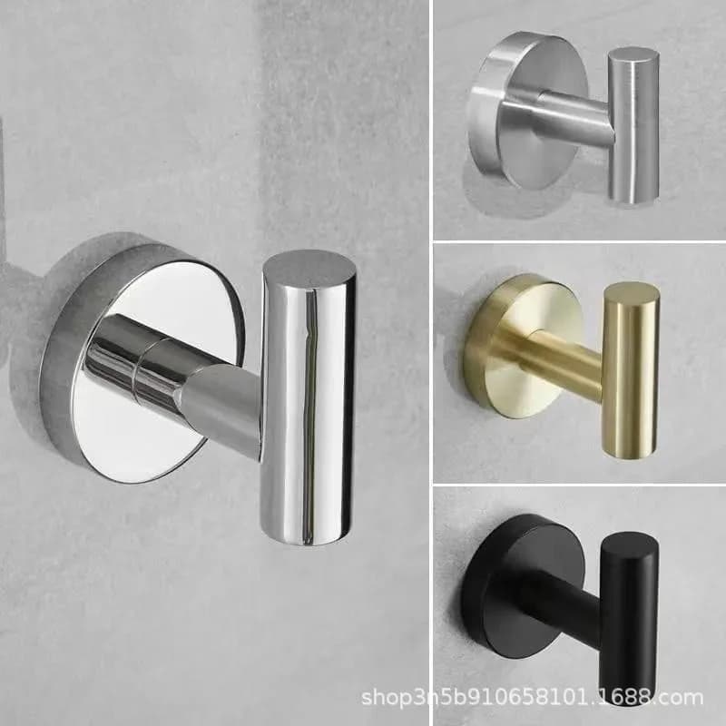 stainless steel bathroom self-adhesive hook clothes hats bags no punching required storage hooks