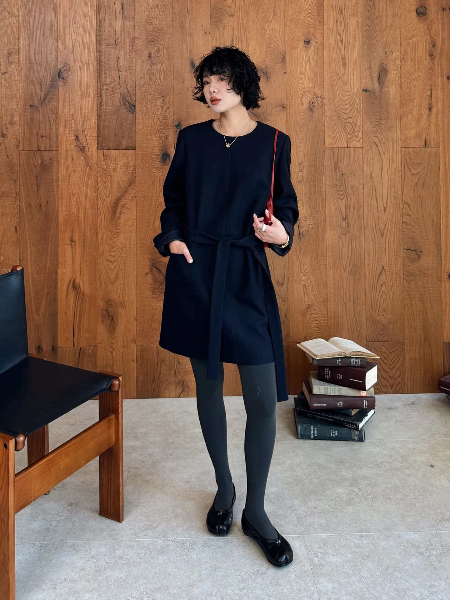 Gonna A-Line Elegante Coreana Casual Buue Lanzi da Donna, Nuova Collezione Autunno Inverno