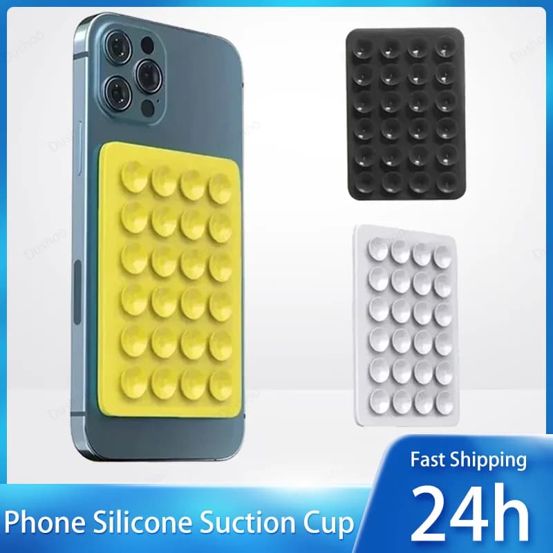 Silicone Pad Biadesivo with Suction cup Phone, Silicone Rubber Sticker for Fixed Support