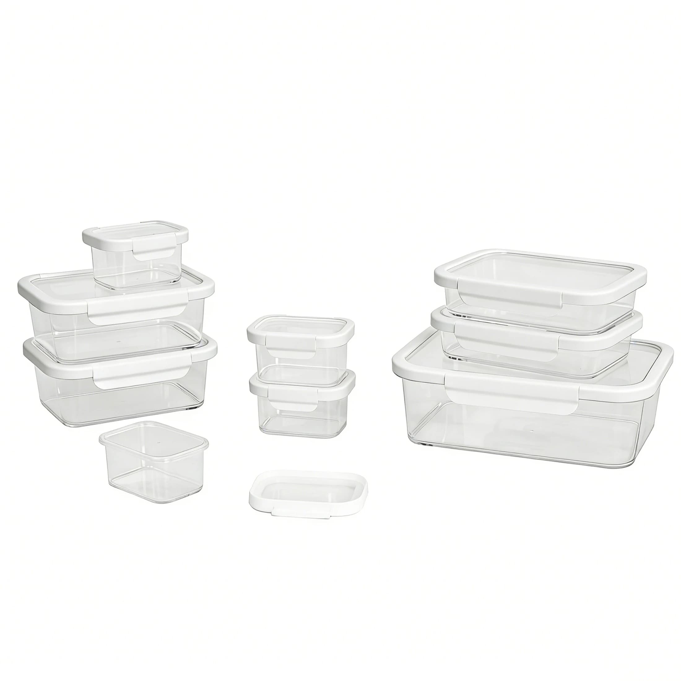 RecTritan Food Storage Container with Tritan Lid. Set of 9, 18 Pieces, Ideal Use for Meal Prep and Batch Cooking