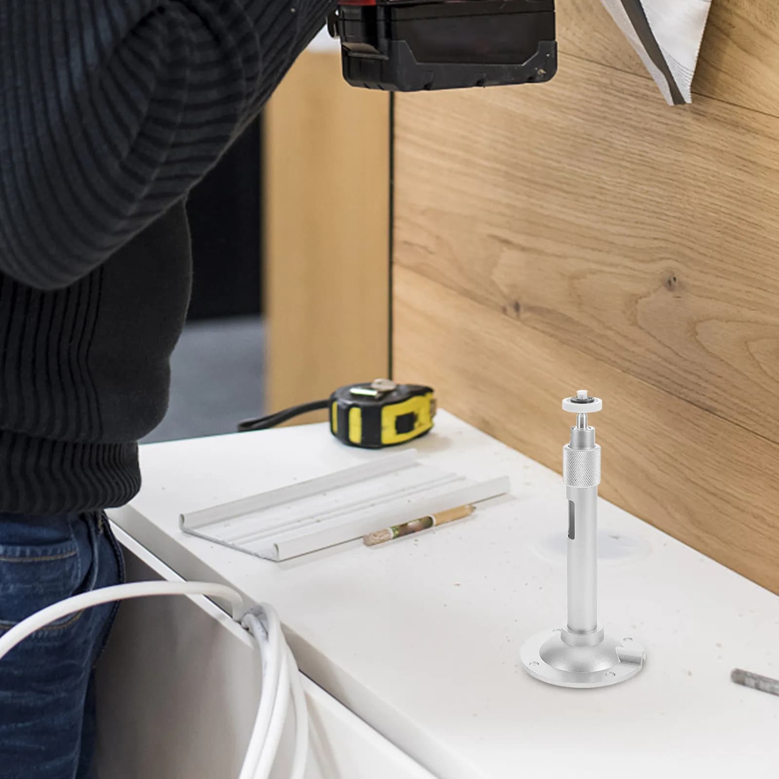Supporto per proiettore in lega di alluminio, staffa da soffitto, supporto universale telescopico mini, supporto da parete per proiettore ruotabile a 360 gradi