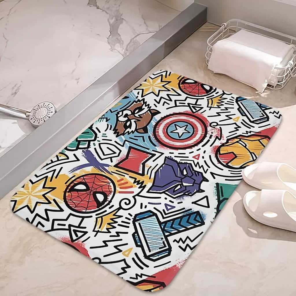 ( MARVEL 1pc Spider for Man Entry Doorway Floor Rug,Bathroom Mat Absorbent & Quick-drying Kitchen Floor Carpet Non-slip & Supe