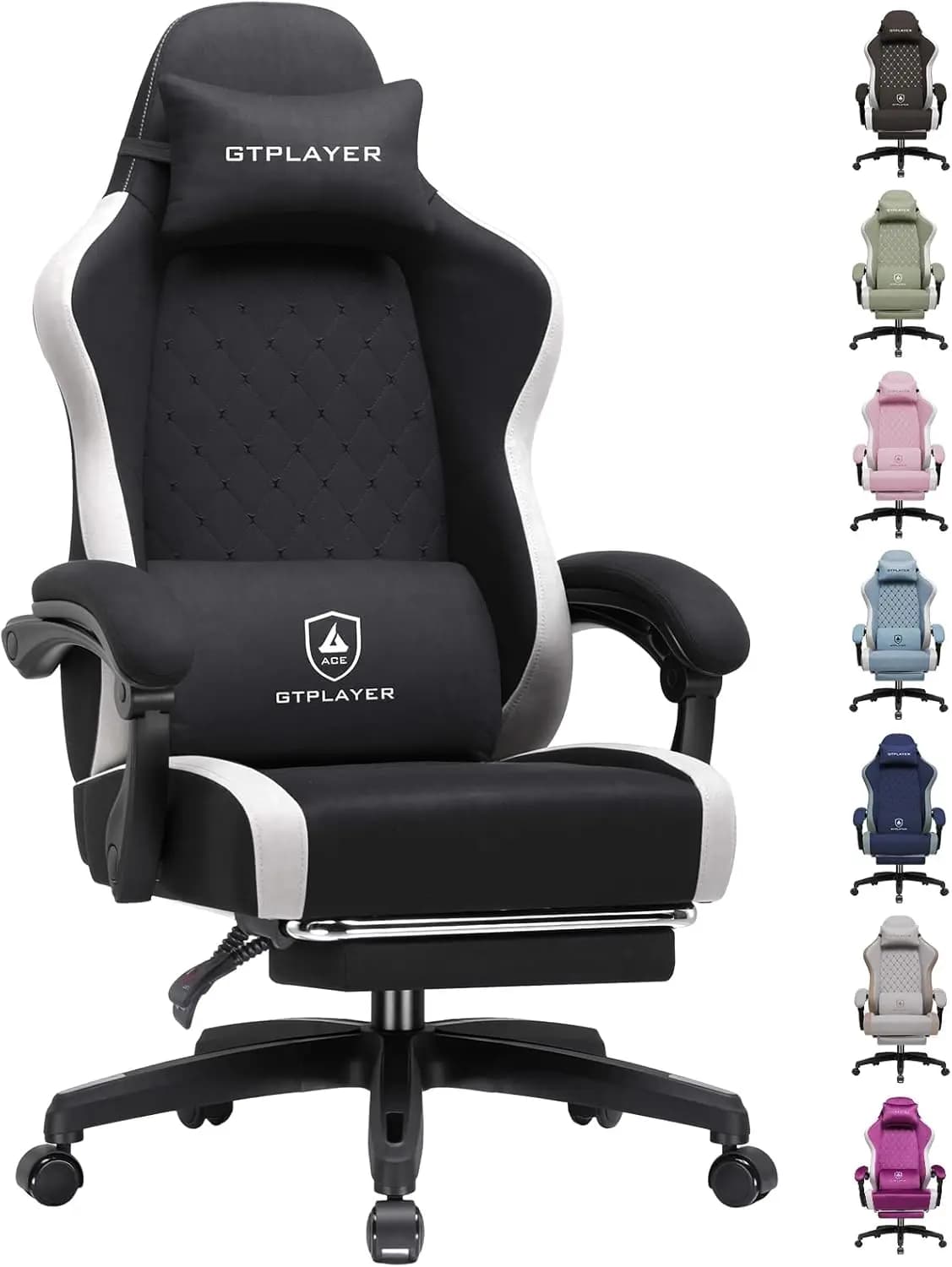 Gaming Chair, Ergonomic Computer Chair with Footrest and Lumbar Support, High Back Recliner Chair 350lbs, Height Adjustable for