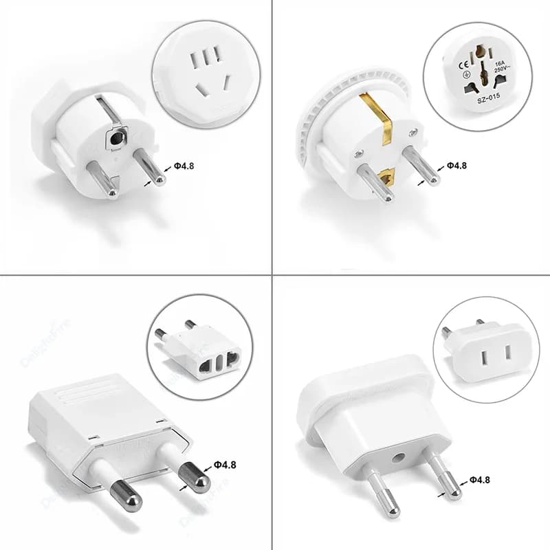 Adattatore Universale da Viaggio da AU/UK/USA a EU, Presa Elettrica Universale, Caricatore di Alimentazione, Prese Elettriche