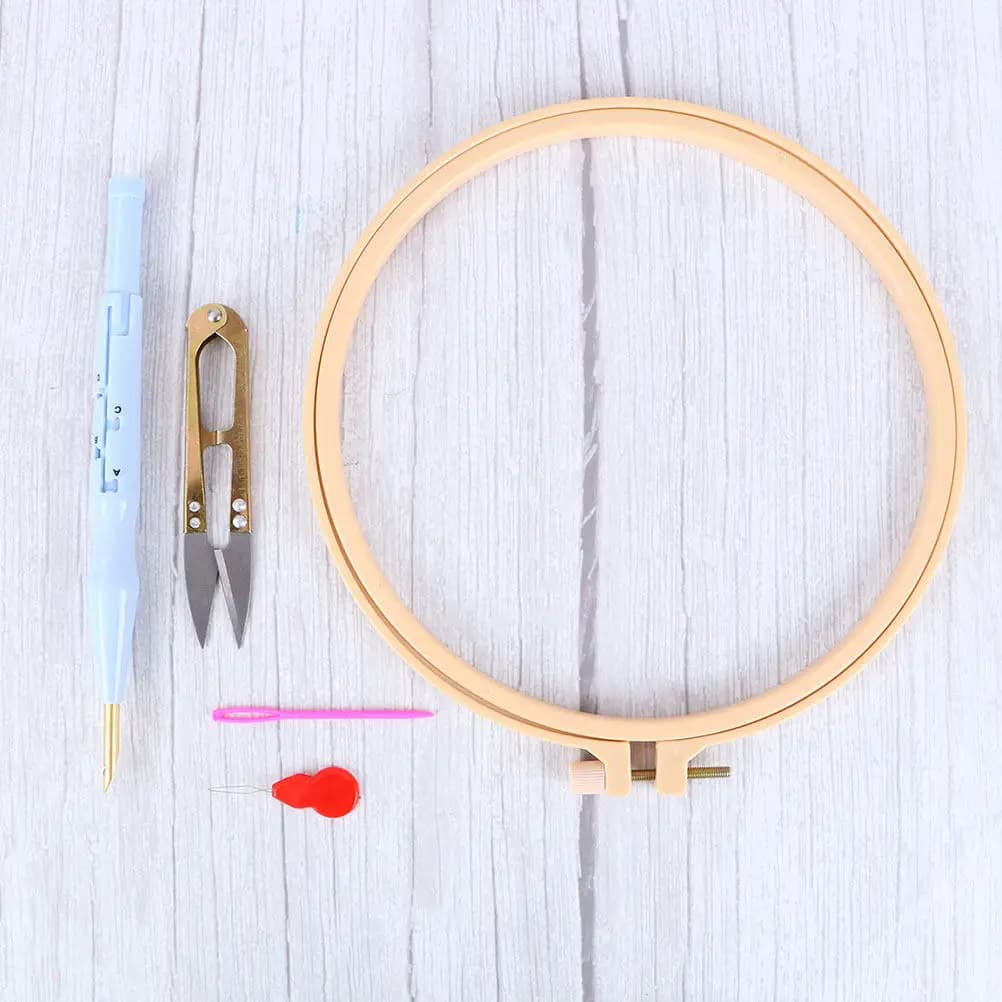 Kit di Strumenti per Ricamo Fai-da-Te, Set di Filati di Lana con Modelli per Principianti, Ricamo Stereoscopico su Tessuto Resistente