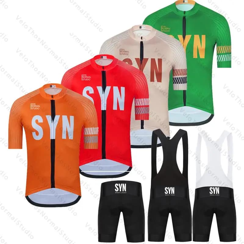 Completo da Ciclismo Sportivo: Maglia a Maniche Corte e Salopette Corta Professionale per Gara MTB, Abbigliamento Bici da Uomo 2026 SYN Normal Studio