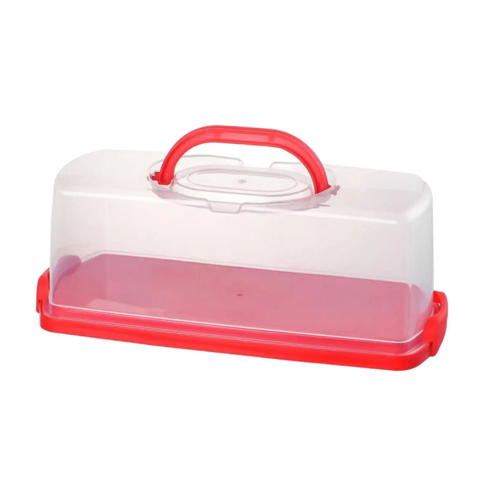 Contenitore Rettangolare in PP per Torte con Manico, Portapane per Matrimoni, Compleanni e Uso in Cucina
