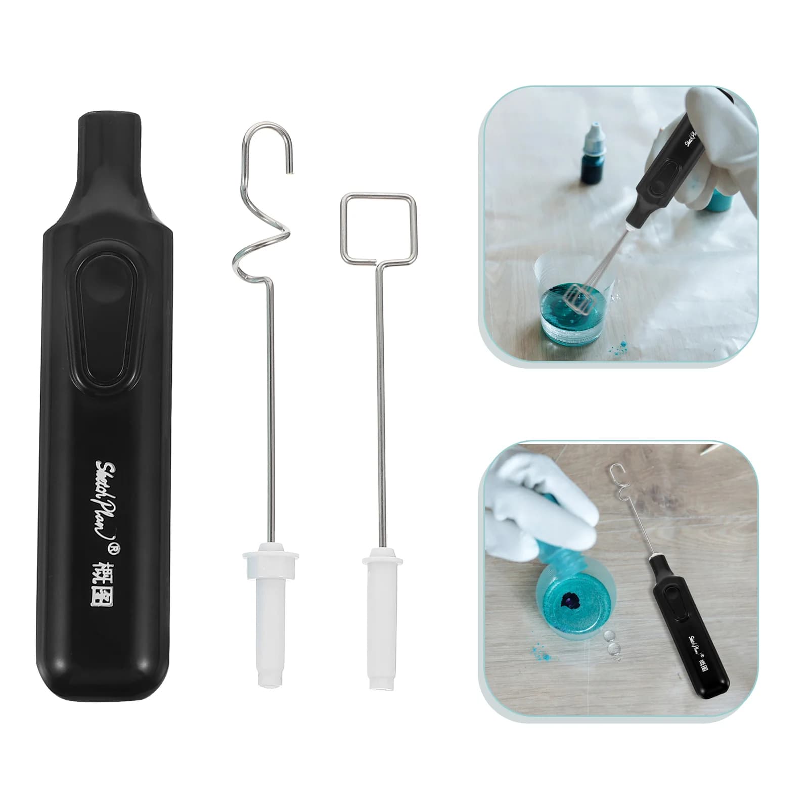 Portable Pigment Blender Electric Paint Blender Resin Agitator Supply Epoxy Painting Tools Brush Set Portable Device with