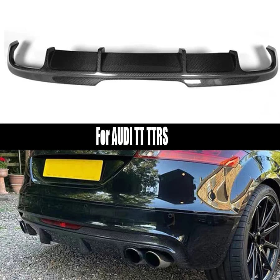 For Audi TT TTRS Carbon Fiber Back lip Car Rear Bumper Diffuser Rear Splitters Spoiler Back lip body kit