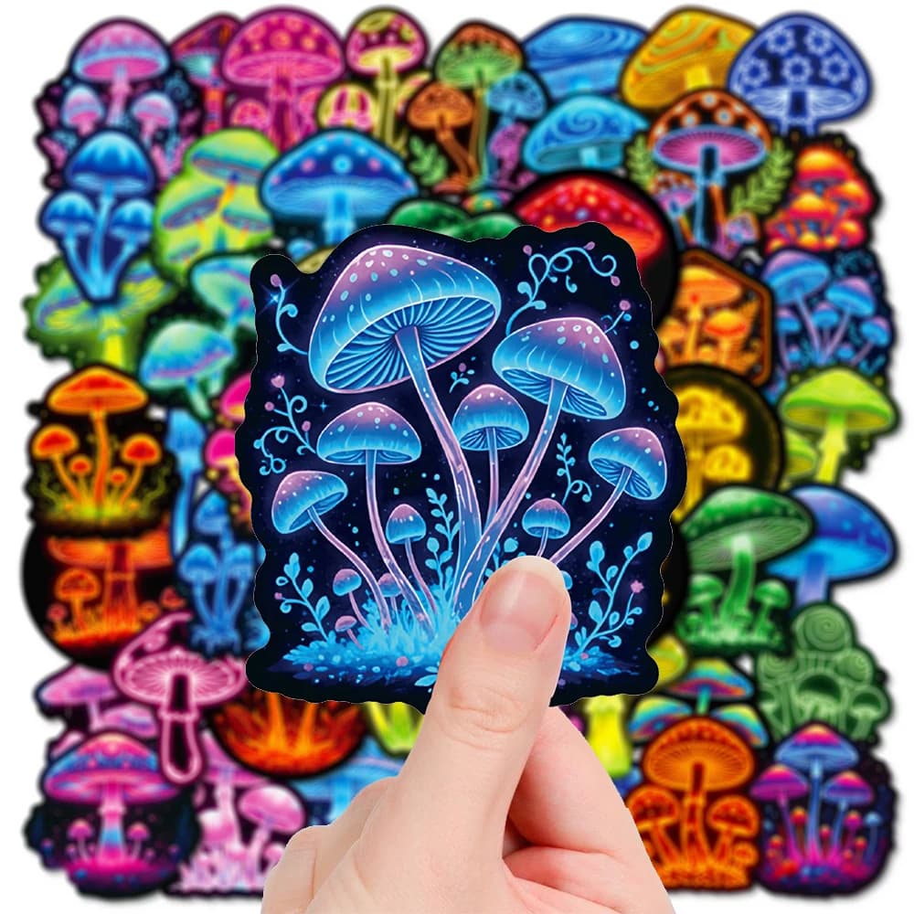10/30/56pcs Cartoon Neon Fungo Adesivi Divertenti Colorati Graffiti Decalcomanie FAI DA TE Bottiglia di Acqua Notebook Telefono Adesivo Per Auto decorazione