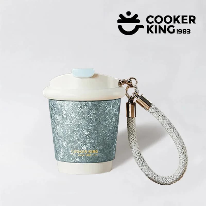 COOKER KING 220/360ML Mini insulated titanium pure titanium cup + PP straw cup with rope for transport water bottle light luxury gift