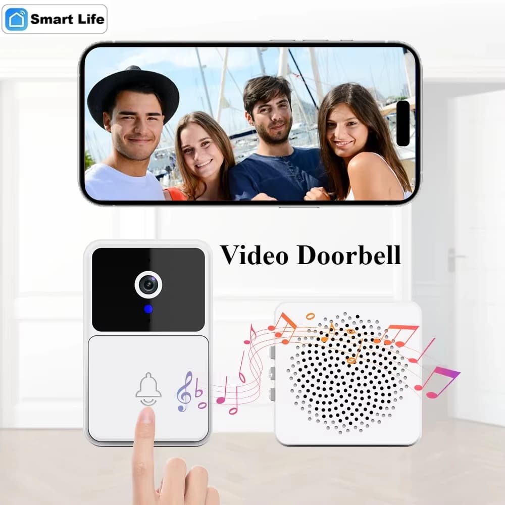 Campanelli senza fili Audio a 2 vie Citofono Video Visione notturna Campanello per porte Telecamera Sicurezza domestica Porta digitale Peepholes Campanello Wifi