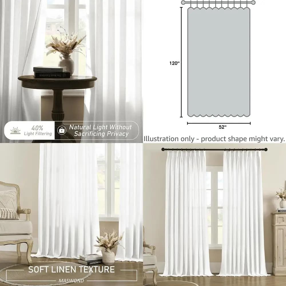 2-storey white pleated tents 52x120 for living room with hooks