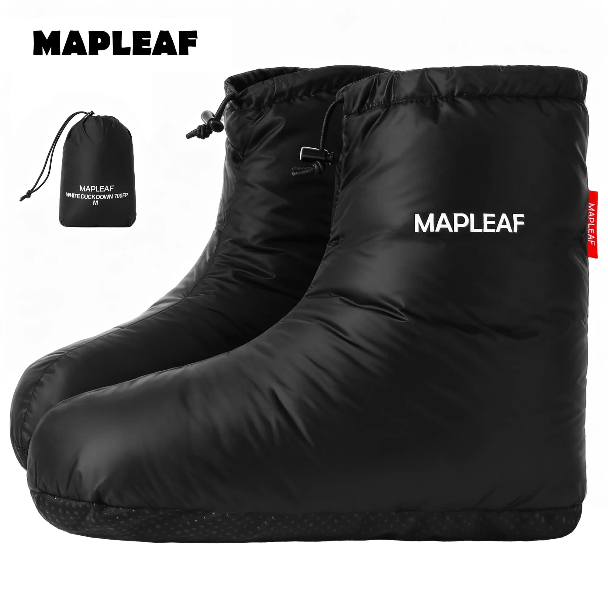 MAPLEAF Imbottiture Stivaletti invernali Calzini caldi da escursionismo Copri piedi Piumini Tenda da campeggio Pantofole per dormire Scaldapiedi