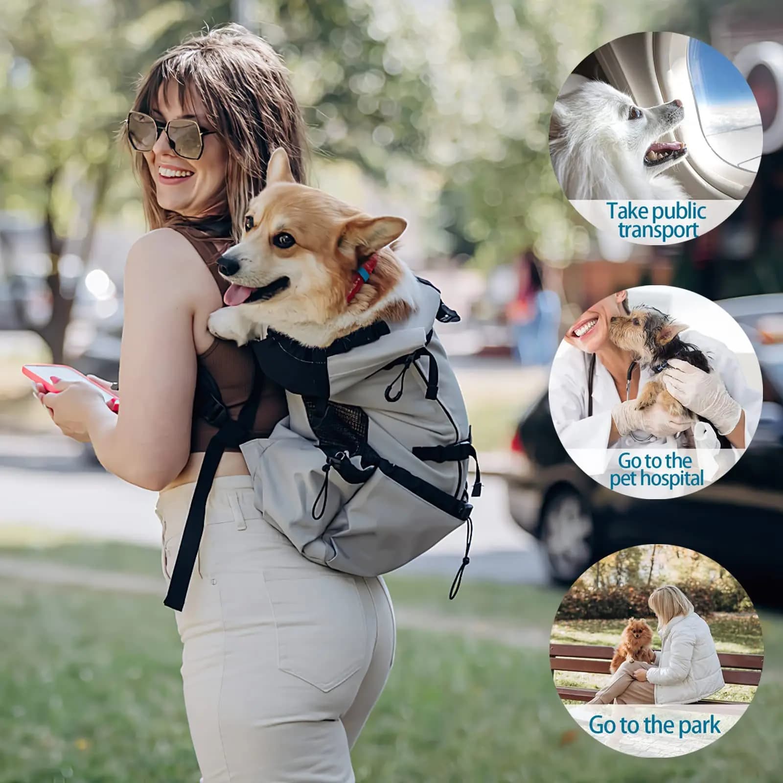Strong Nylon Dog Carrier Backpack for Small Medium Dogs High Quality Breathable Cycling Backpack for Outdoor Travel Pet Supplies
