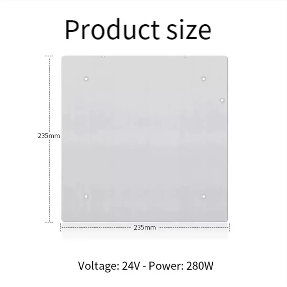 (A75T) For Creality K1 Hotbed Plate 24V 280W 235x235mm for K1 3D Printer Replacement Part Heat Distribution