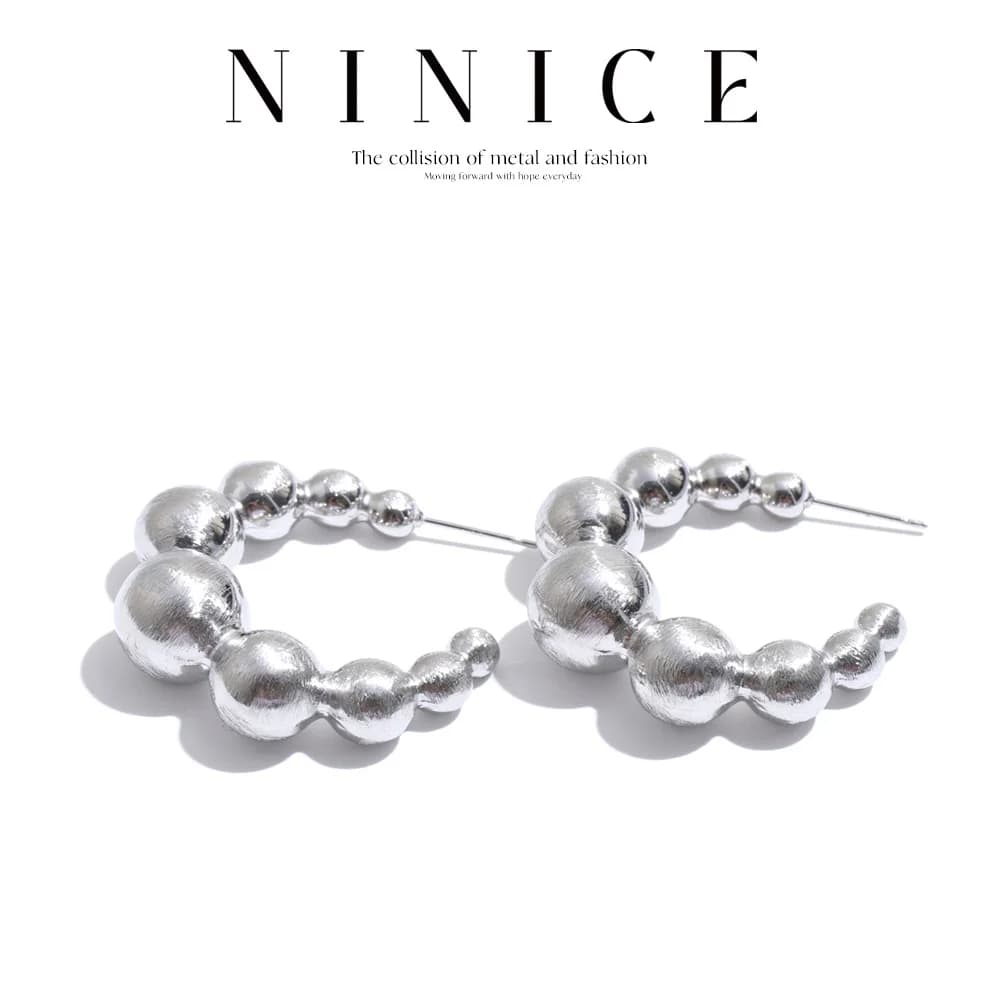 NiNice Stainless Steel Round Circle C Shape Huggie Earrings Prevent Allergy Personalized Daily Jewelry Waterproof
