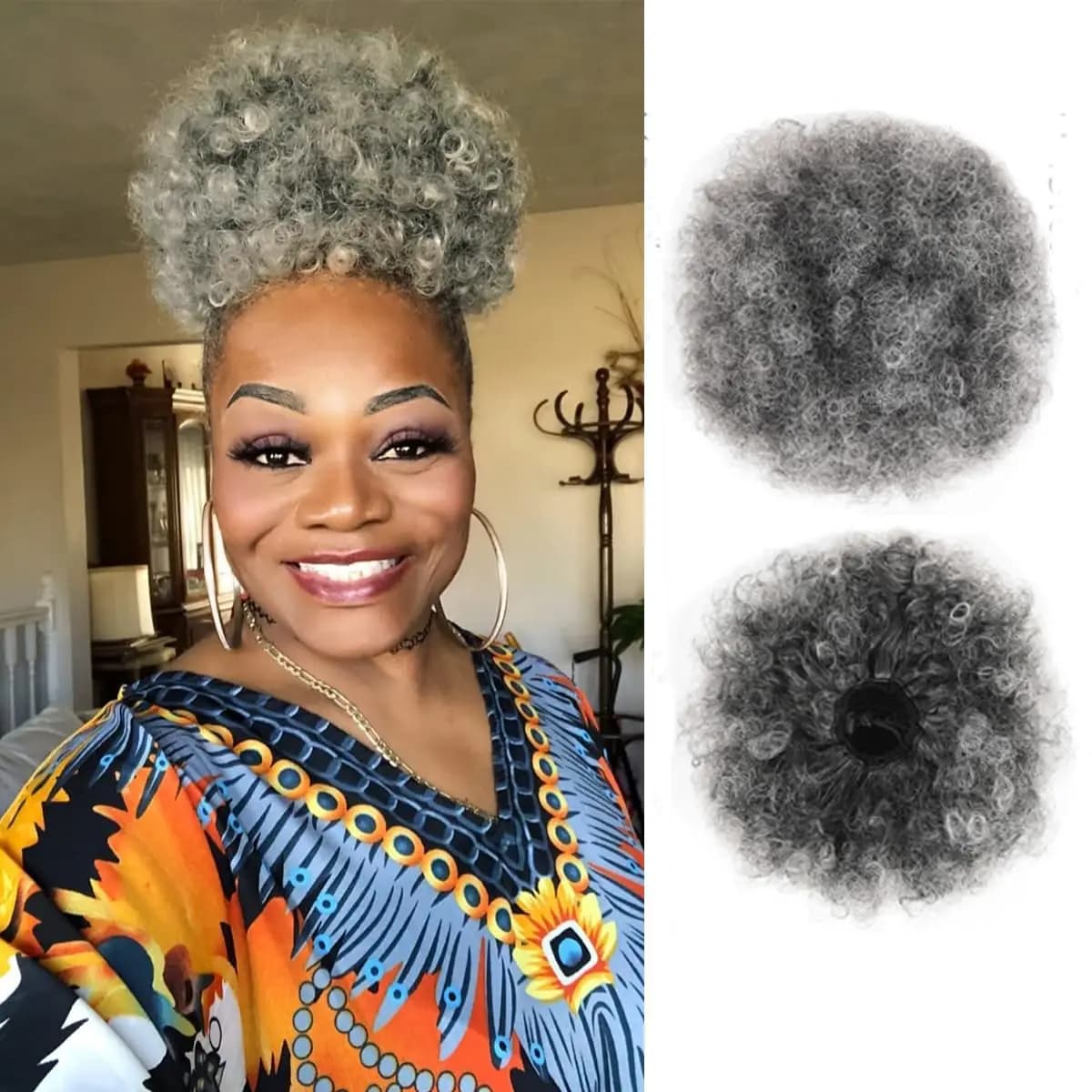 Coda di cavallo afro con coulisse, extension per capelli sintetici corti ricci crespi, chignon per donne e ragazze nere