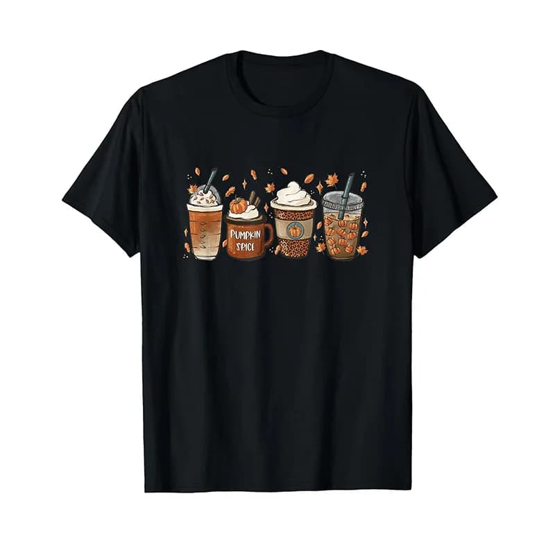 T-shirt Halloween Coffee Pumpkin Latte Spice Coffee Love Fall Season WHX 180g