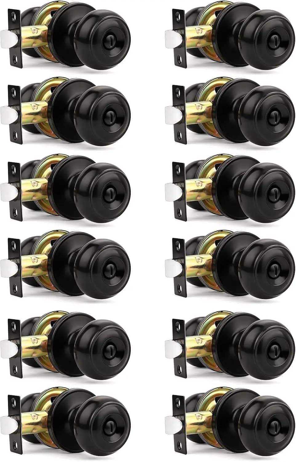 Set di 10 Maniglie per Porte Interne Opache Nere, Design Moderno Senza Chiave per Camere da Letto e Bagni