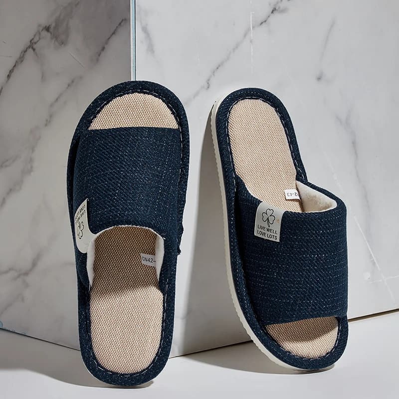 Men's, spring and summer flaxed linen, for interiors, bedroom, breathable, comfortable and light, for all seasons