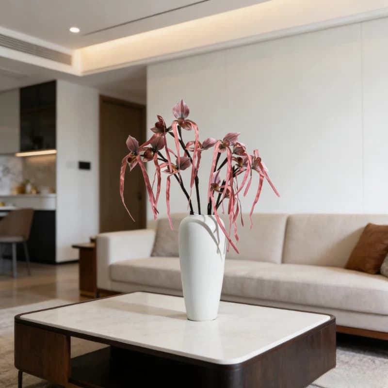 2pcs Artificial Pocket Orchid Home Decoration Pocket Orchid Light Luxury Hotel Creative Decoration Office Plush Green Plants