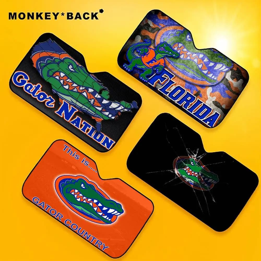 Florida Gator Anime Parabrezza Parasole Parabrezza Parasole, Parasole per Auto Rosa Fiori Visiera Parasole Decorazione Estetica per Auto
